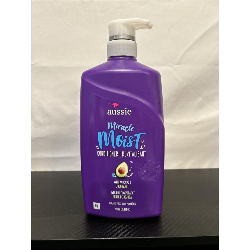 Aussie Miracle Moist with Avocado & Jojoba Oil, Paraben Free Conditioner, 26.2 f